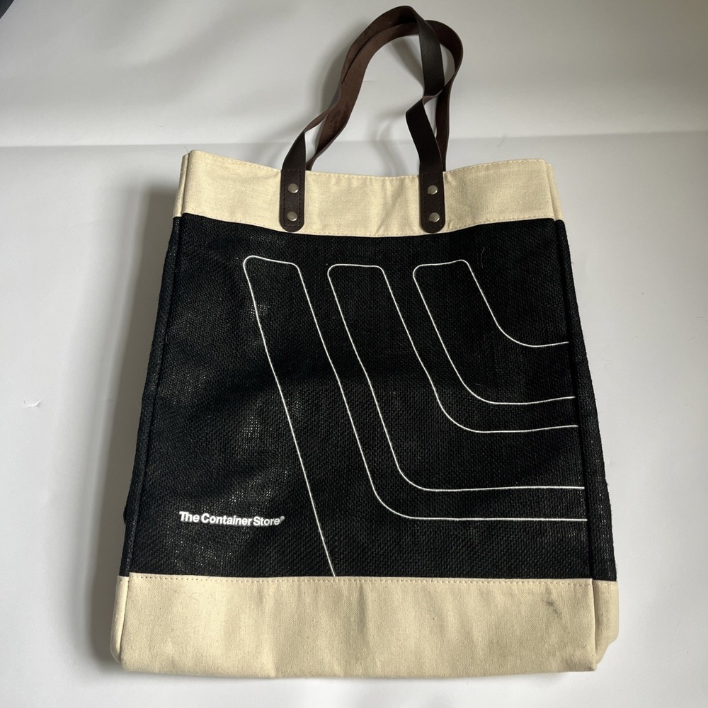 The Container Store Tote Bag Black And Natural